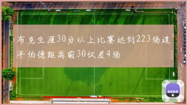 布克生涯30分以上比赛达到223场追平伯德距离前30仅差4场